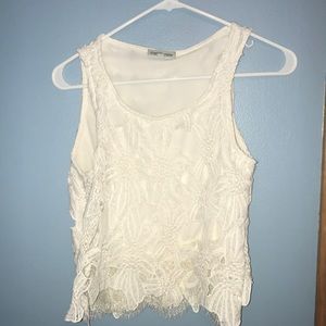 White Lacey tank top